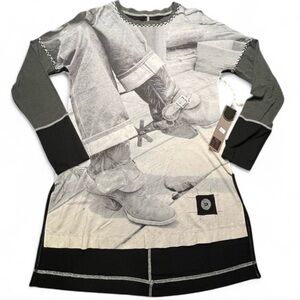 NWT Double D Ranch Black/White Tunic, M